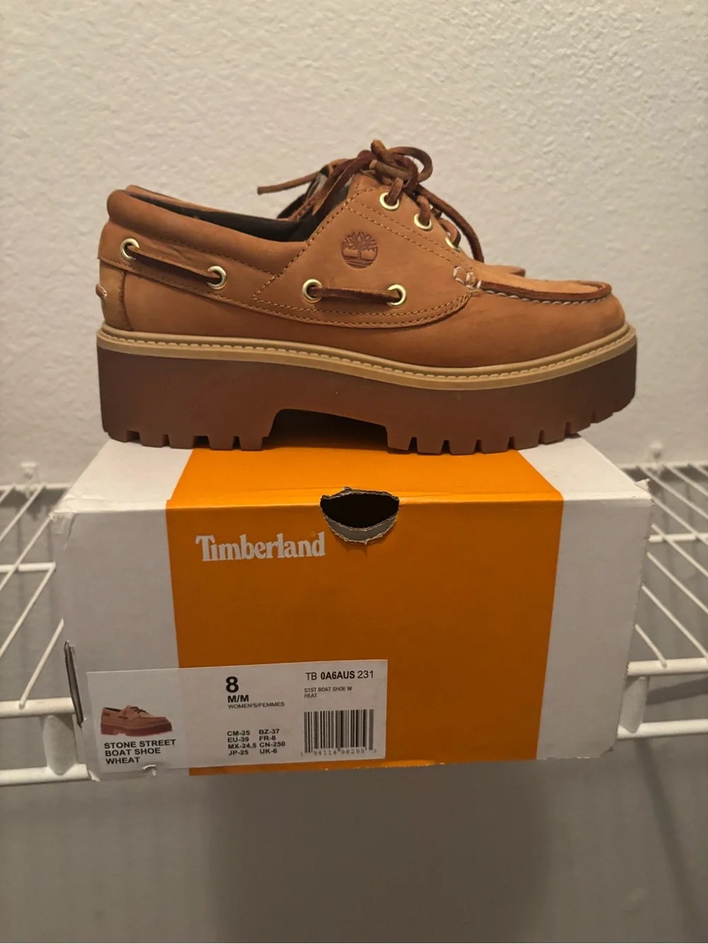 Timberland Wheat Leather Lug Sole Boat Shoe . Willing to negotiate